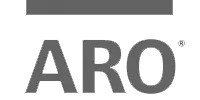 Gray capital letters ARO with a registered trademark symbol next to the letter O.