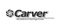 Carver logo with a turbine graphic on the left and the text “Manufacturer of Centrifugal Pumps” below the company name.