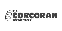R.S. Corcoran Company logo with stylized coil lines to the left of the company name in bold, uppercase letters.