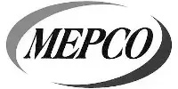 The logo consists of the word MEPCO in bold capital letters, surrounded by a curved, oval-shaped swoosh.