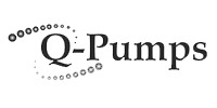 Q-Pumps logo with the letter Q formed by a spiral of small circles, followed by the word Pumps in a serif font.