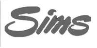 Gray stylized text logo displaying the word Sims on a white background.