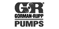 Gorman-Rupp Pumps logo in black and white, featuring the stylized letters GR above the company name.