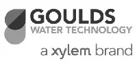 Goulds Water Technology logo with the text “a xylem brand” beneath a two-tone water droplet graphic.