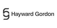 Hayward Gordon logo featuring a stylized HG design to the left of the company name in black text on a white background.