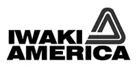 IWAKI AMERICA logo featuring bold black text and a stylized triangular design above the word AMERICA.