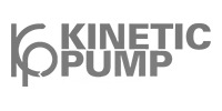 Gray KINETIC PUMP logo with a stylized K and P graphic to the left of the text on a white background.