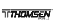 Black and white logo with stylized text reading THOMSEN GROUP, LLC and a design element to the left of the text.